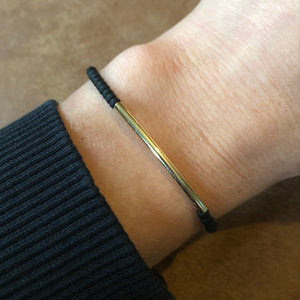 Armbandje Beads Black Tube goud