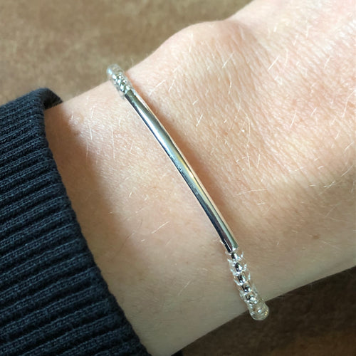Armbandje Beads Transparant Tube zilver