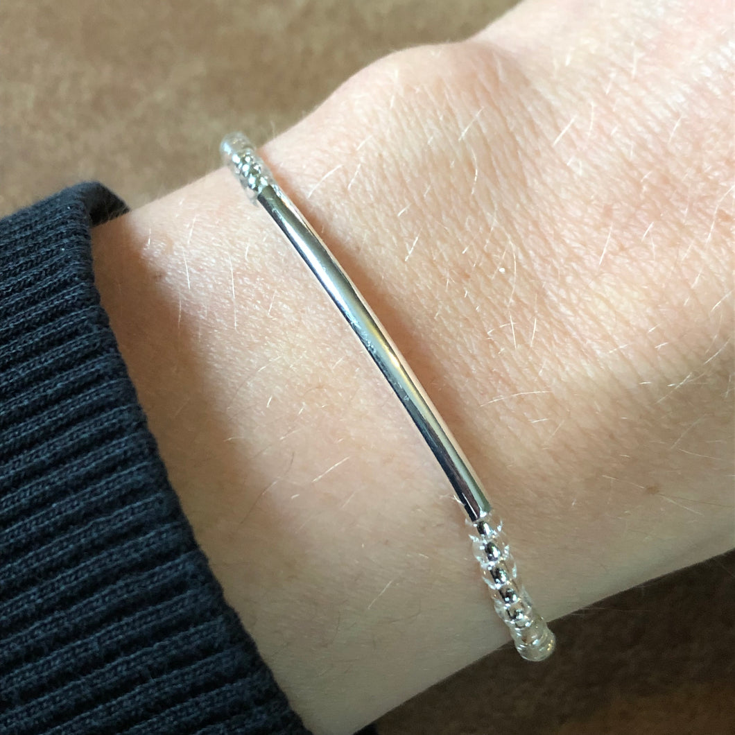 Armbandje Beads Transparant Tube zilver