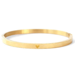 Bangle Steel armband Hartje Goud