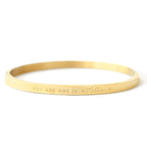 Bangle Steel armband "YOU ARE ONE IN A MILLION" Goud