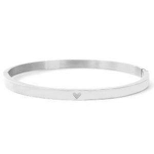 Bangle Steel armband Hartje Zilver