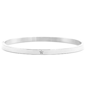 Bangle Steel armband Ster Zilver