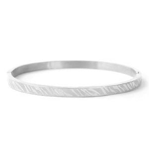 Bangle Steel armband Zebra Zilver