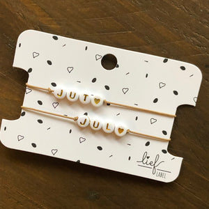 Armbandjes Jut & Jul Beige wit 2 stuks