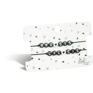 Armbandjes Big & Lil Sis Zwart wit 2 stuks