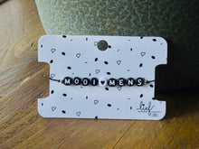 Afbeelding in Gallery-weergave laden, Armbandje Mooi mens Zwart wit met bedeltje
