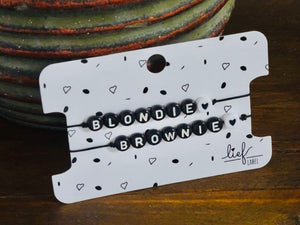 Armbandjes Blondie & Brownie Zwart wit 2 stuks