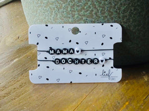 Armbandjes Mama & Dochter Zwart wit 2 stuks
