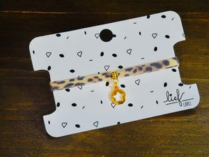 Armbandje Leopard Brown Big star goud