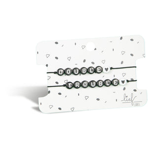 Armbandjes Double & Trouble Zwart wit 2 stuks