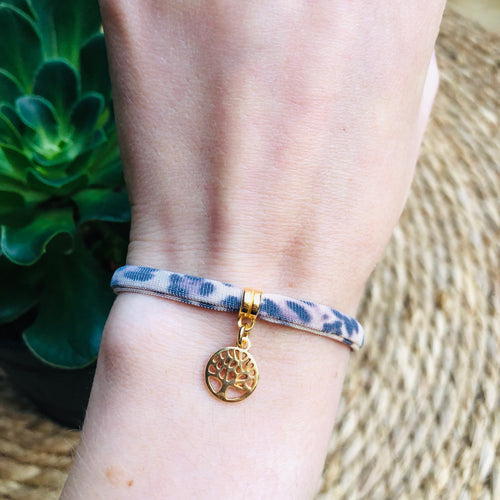 Armbandje Leopard Brown Tree of life goud