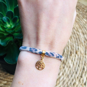 Armbandje Leopard Brown Tree of life goud