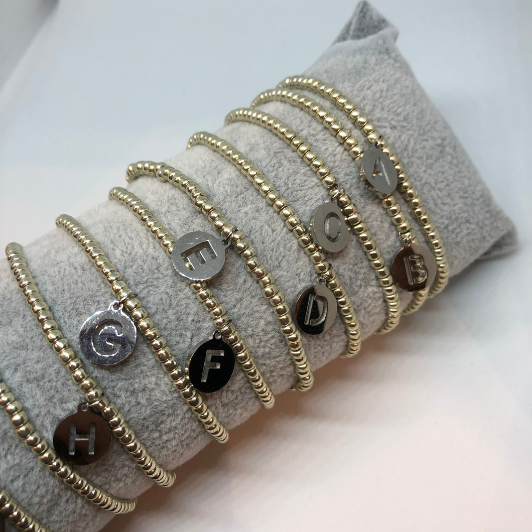 Armbandje Initial Beads zilver