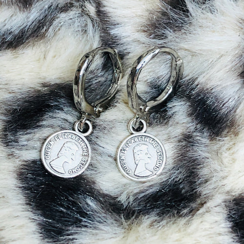 Oorbellen Lucky Coin zilver