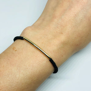 Armbandje Beads Black Tube goud