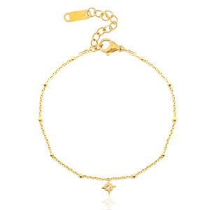 Schakelarmbandje Lucky star Goud