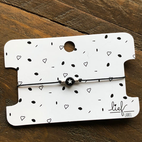 Armbandje Ster Zwart wit