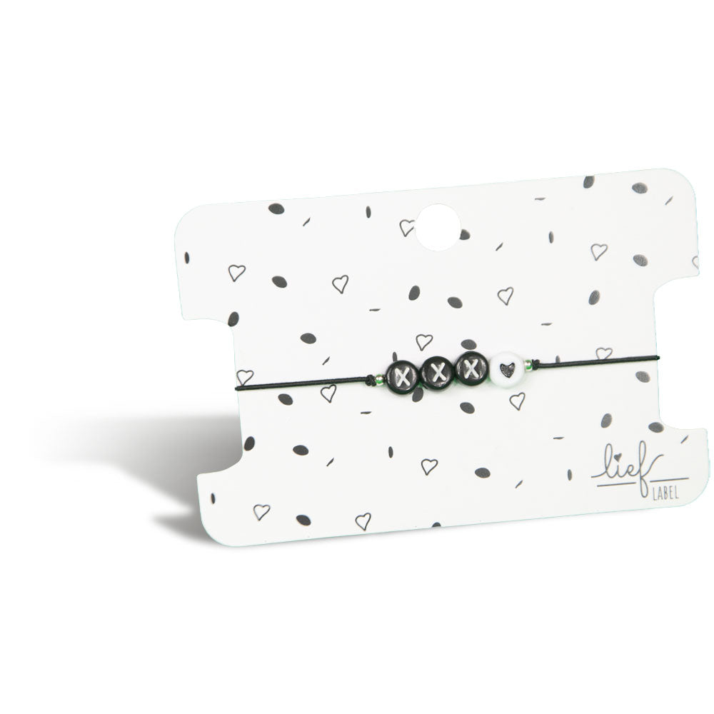 Armbandje XXX Zwart wit